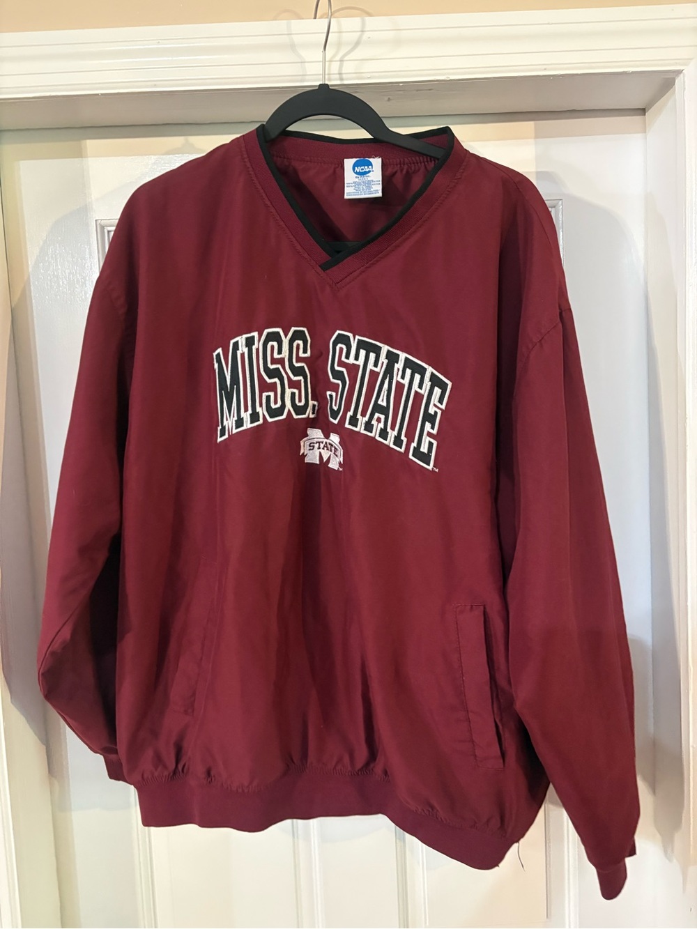 Mississippi State University Bulldogs Windbreaker Pullover Jacket Size Large